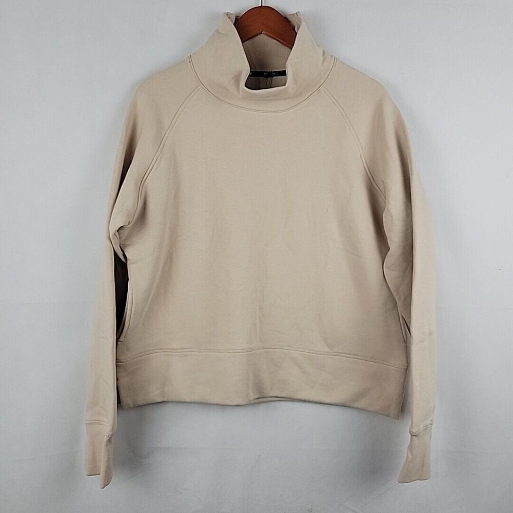 Public Rec Luxe Fleece Crop Sweatshirt Womens Large High Neck Pullover Pockets